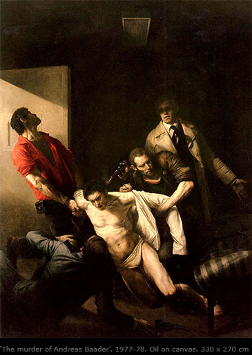 The murder of Andreas Baader. Painting by Odd Nerdrum
